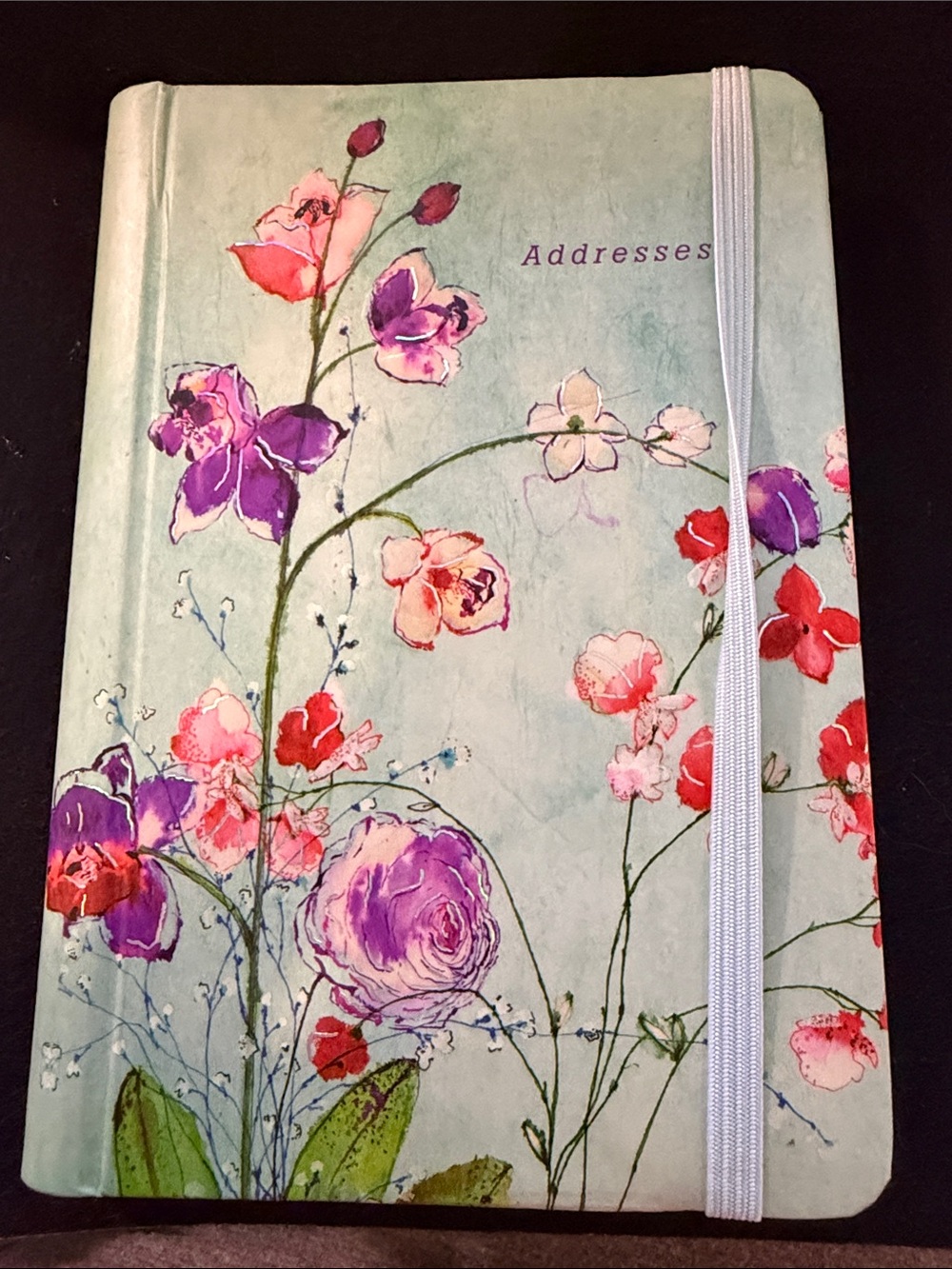 Hallmark Pastel Mint Address Notebook with Purple & Pink Floral Design